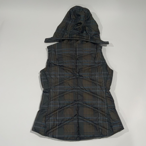 Patagonia Sz M Down With It Plaid Hooded Vest - Picture 7 of 8